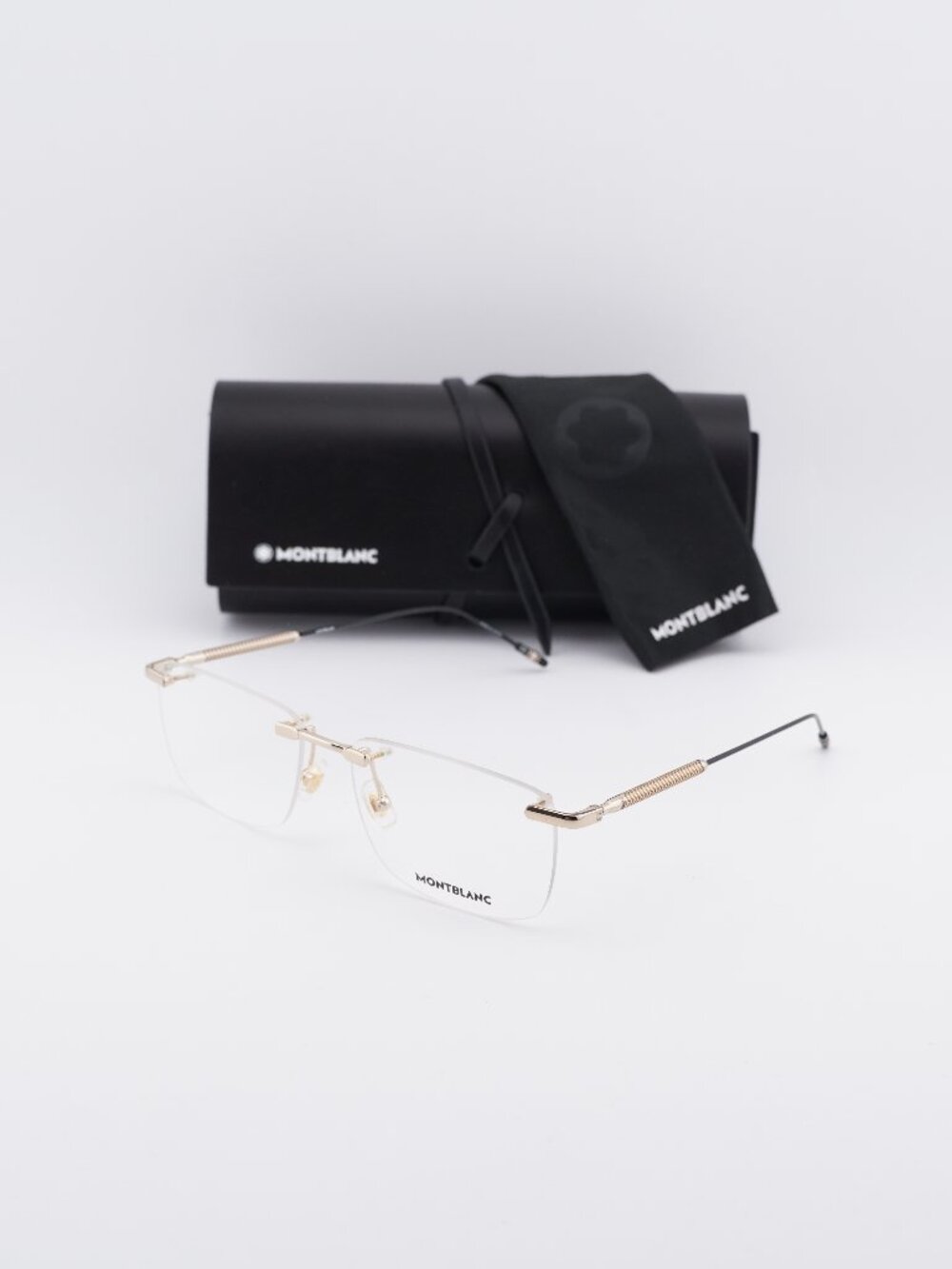 Montblanc MB0049O 002 Rectangle Eyeglasses 56mm – Gold / Black